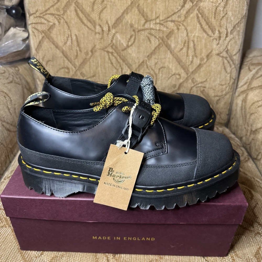 DR MARTENS Made In England Tech 1461 leather Oxford shoes Black UK 11 US 12 - Picture 4 of 10
